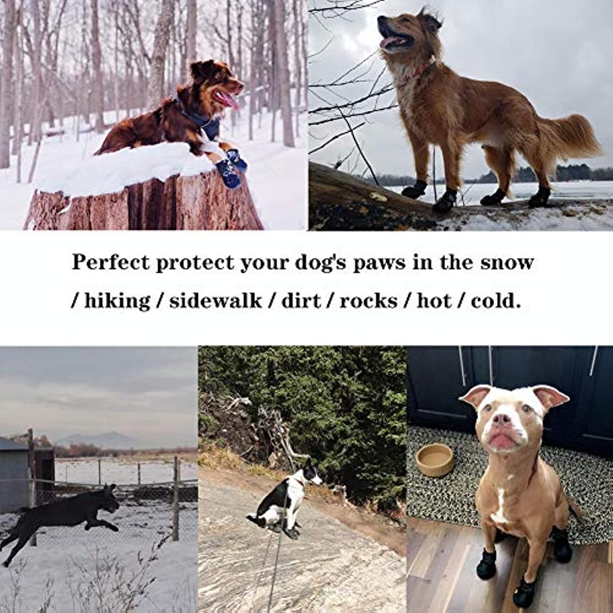 Dog Boots; Waterproof Dog Shoes; Dog Booties with Reflective Rugged Anti-Slip Sole and Skid-Proof; Outdoor Dog Shoes for Medium Dogs 4Pcs - Image 14