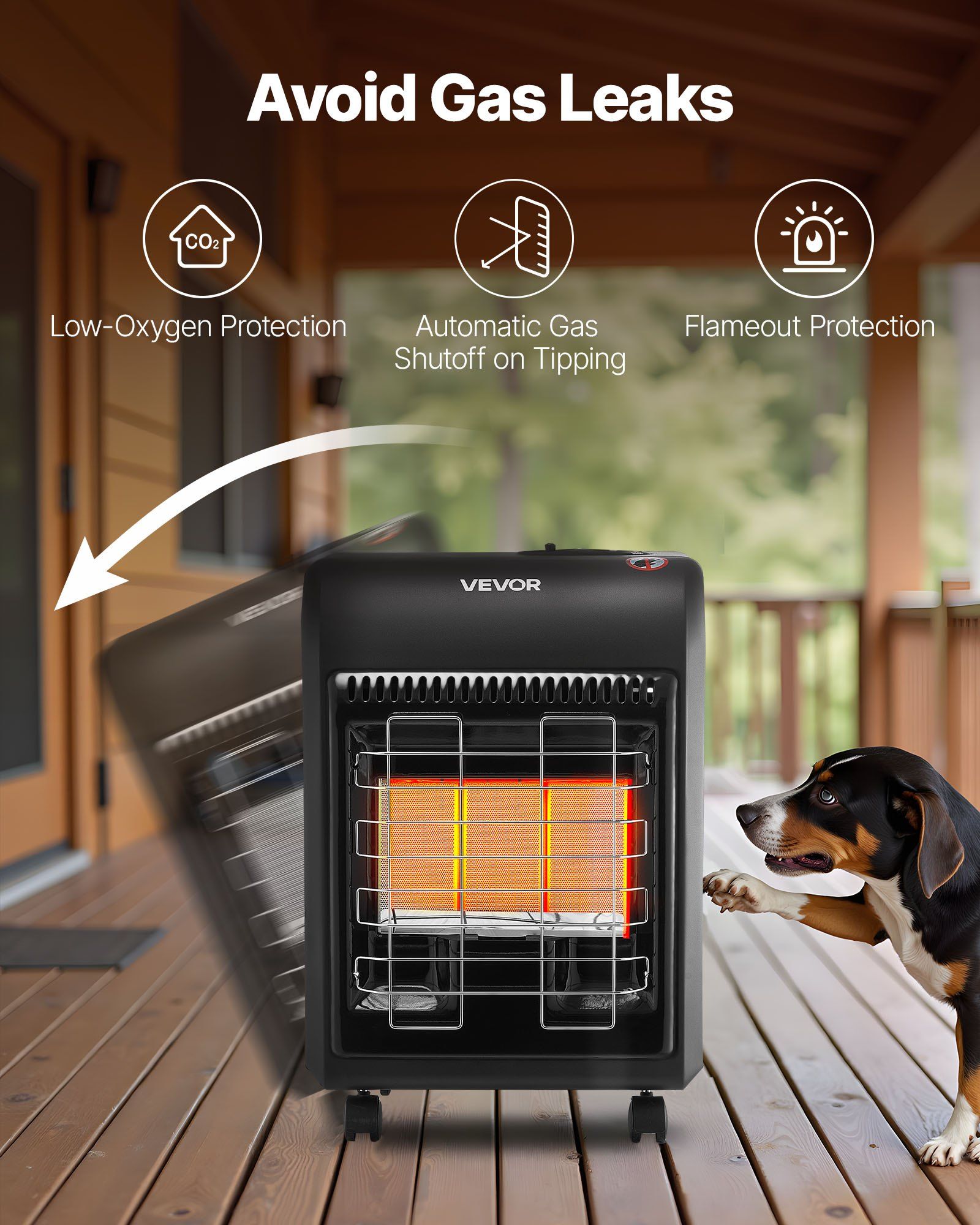 Propane Heater 6000-18000 BTU 3 Modes Tip Over Protection Indoor Outdoor - Image 3