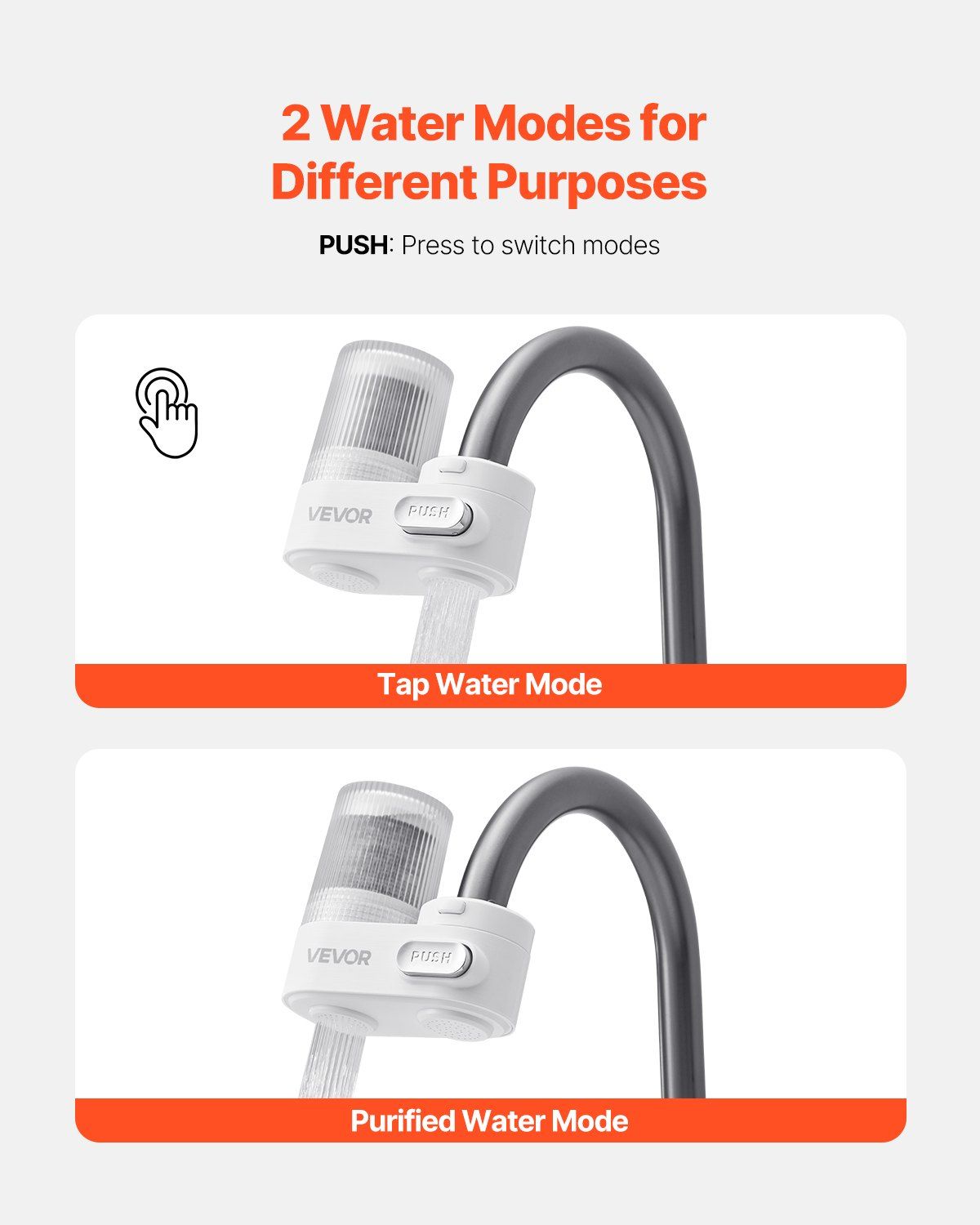 Faucet Mount Water Filter Sink Water Purifier for Kitchen Vertical White - Image 5