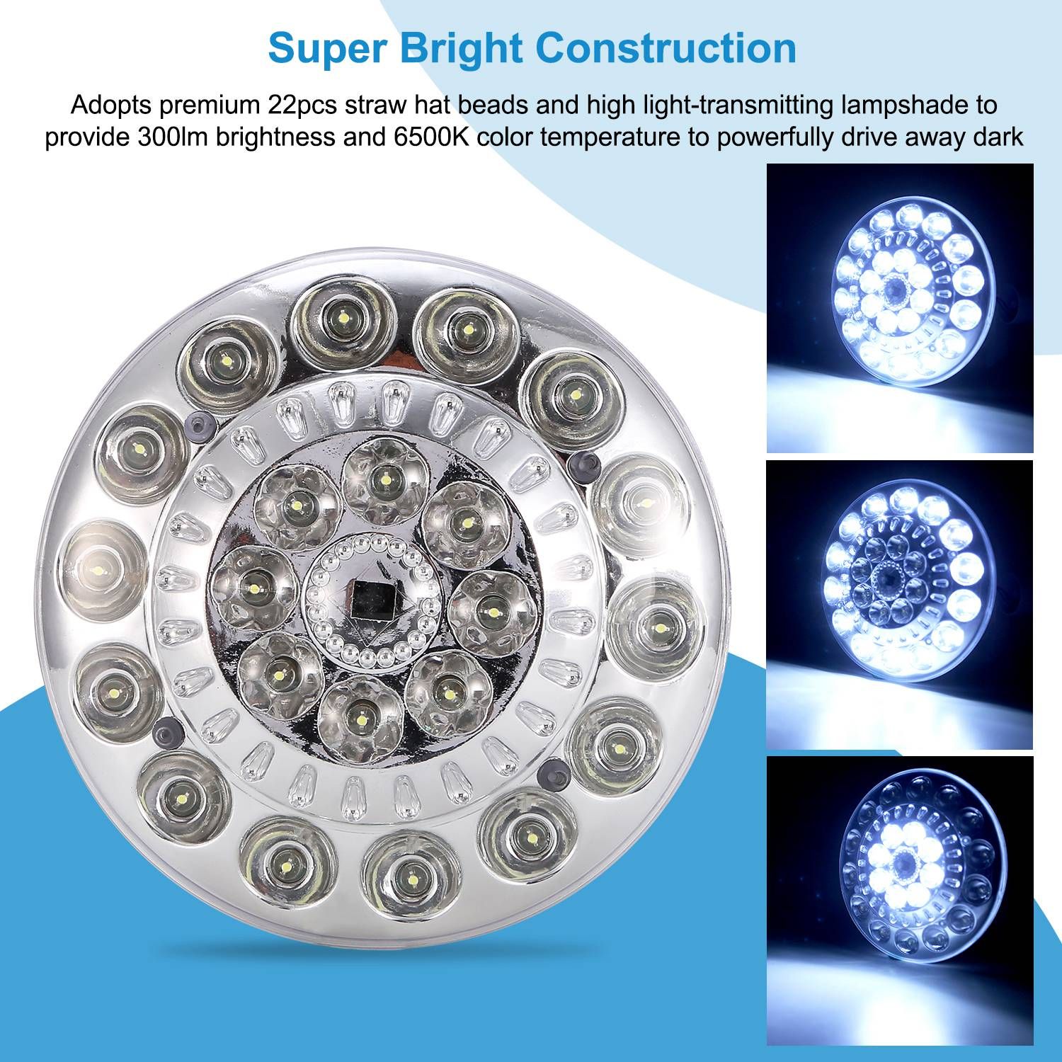 Solar Camping Light Hanging LED Bulb Lamp Portable Lantern Emergency Light - Image 4