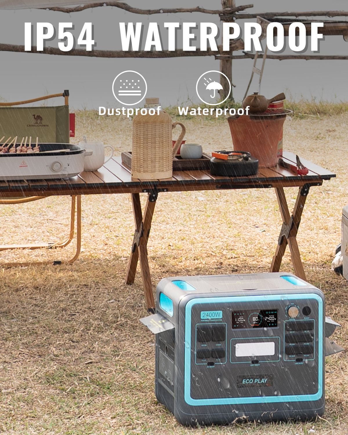 Portable Power Station; 2048Wh LiFePO4 Battery Backup; 1.8H Fast Charging; 2400W AC Outlets(4800W Peak); 25A RV Output; Solar Generator for Outdoor Camping; RV Travel; Home Use; Emergency - Image 6