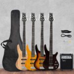 [Do Not Sell on Amazon]Glarry GIB 5 String Full Size Electric Bass Guitar SS Pickups and Amp Kit for The Experienced Player Sunset Color