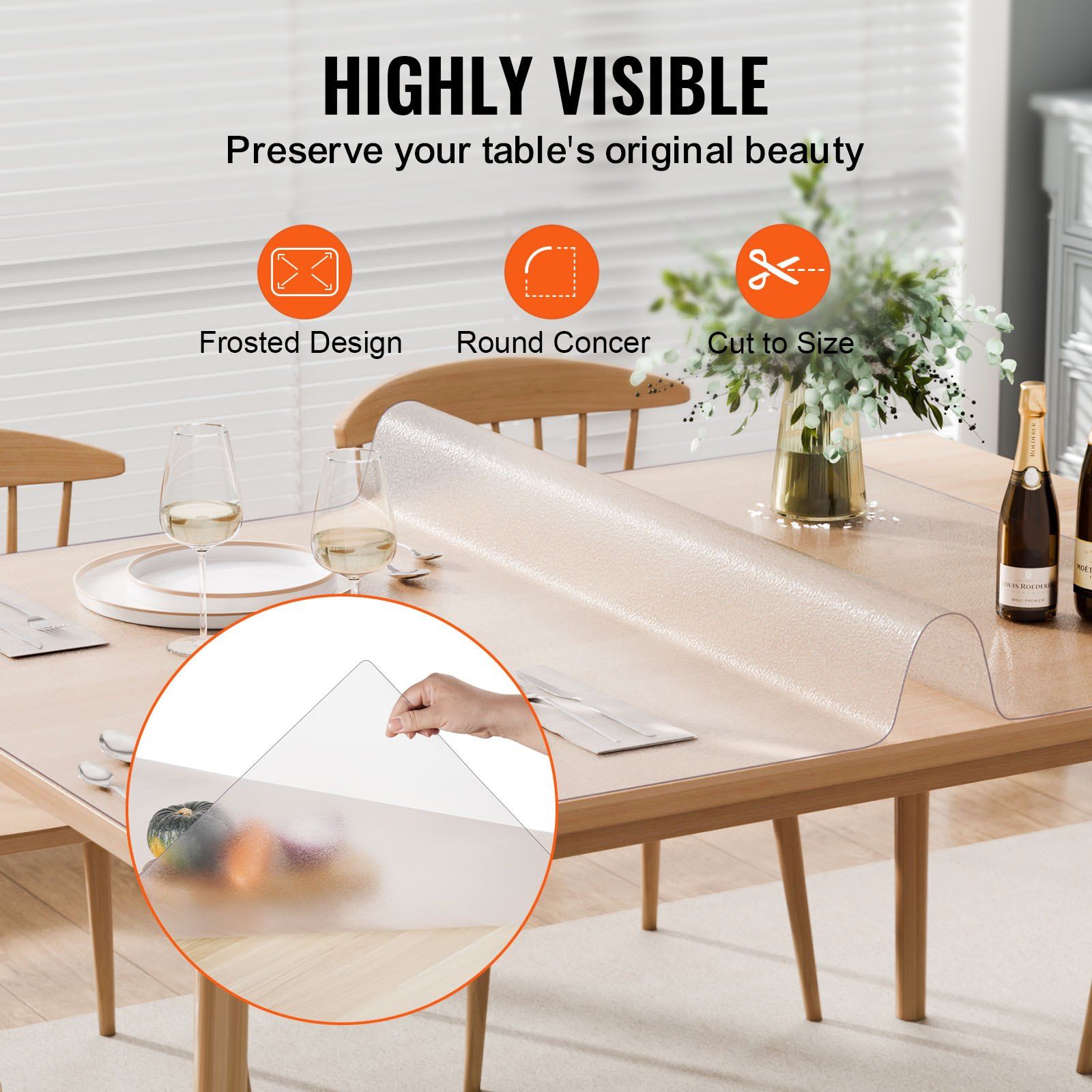 VEVOR PVC Table Protector 42x60 Inch Frosted Plastic Desk Protector 1.5mm Thick - Image 5