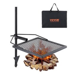 VEVOR Swivel Campfire Grill, Fire Pit Grill Grate over Fire Pits, Heavy Duty Steel Grill Grates, 360Â° Adjustable Open Fire Outdoor Cooking Equipment, Portable Camp Fire Racks for Camping Outdoor BBQ