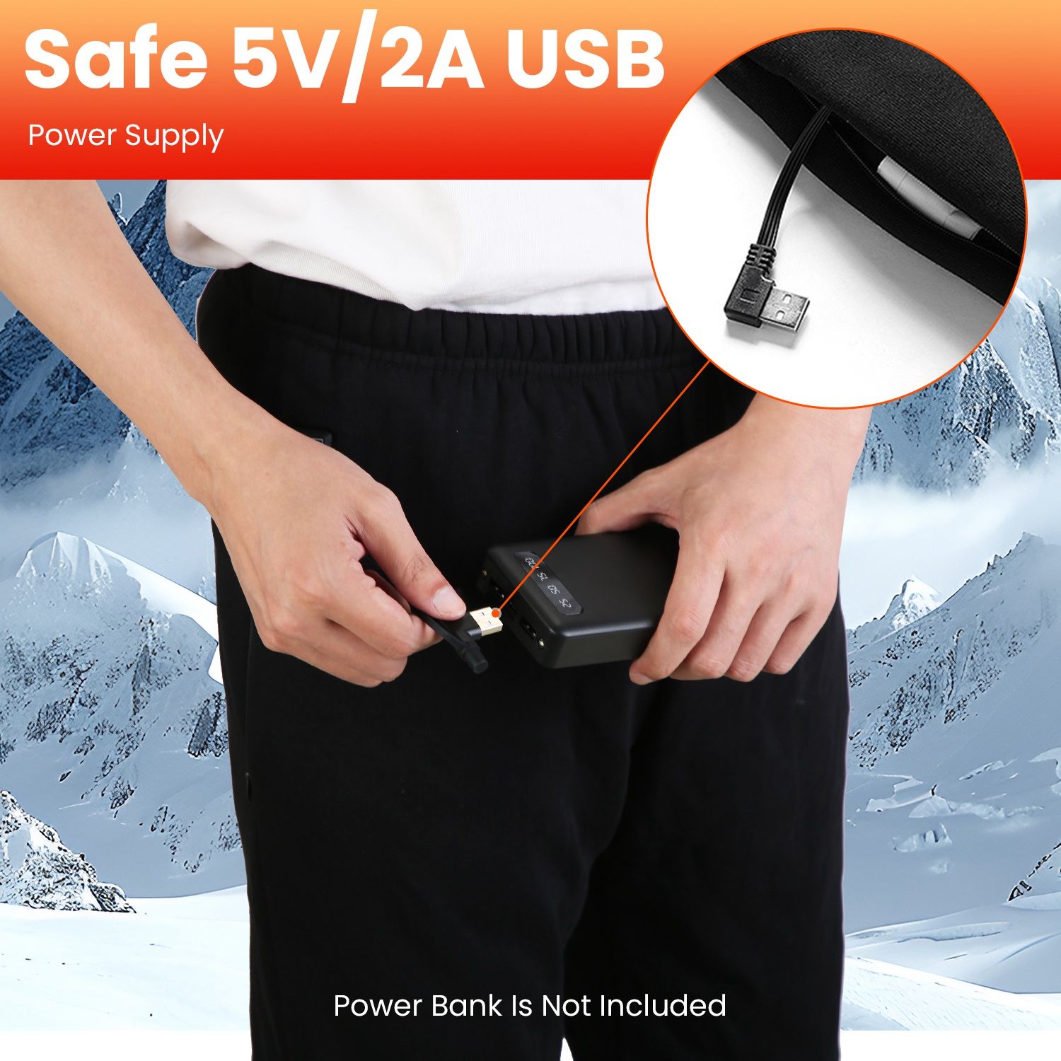 Winter Heated Pants for Men Women with 12 Heating Zones 5V USB Powered Heating Trouser with 3 Heating Levels Machine Washable for Outdoor Winter Activities Unisex - Image 35
