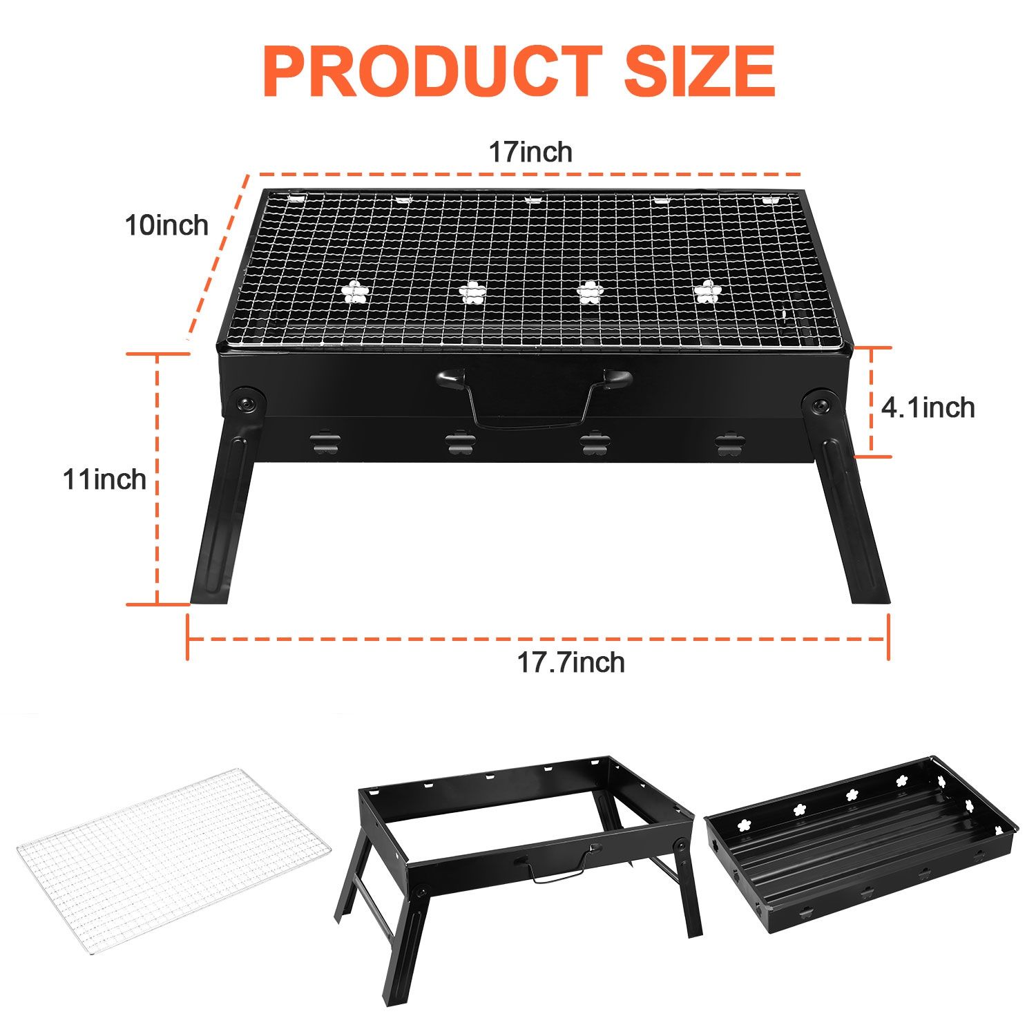 Portable Charcoal Grill Stainless Steel Winter Outdoor Folding BBQ Tabletop Barbecue Grill Tools - Image 4