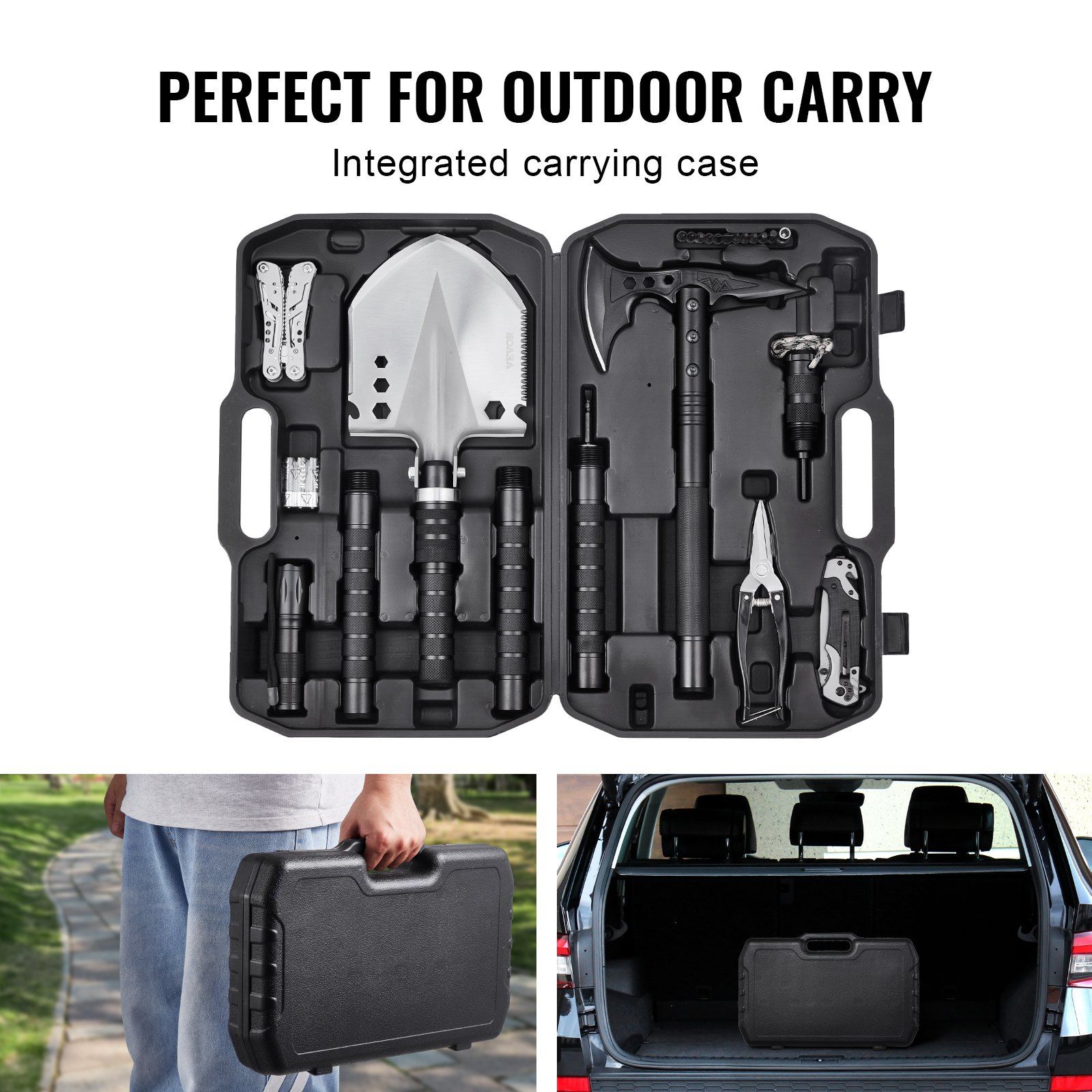 Survival Shovel Survival Axe 28-in-1 Camping Folding Shovels with Hatchet - Image 6