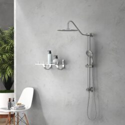 10 Inch Wall Mounted Rain Shower Head and Handheld Shower Head,Round Shower Set with Sliding Bar